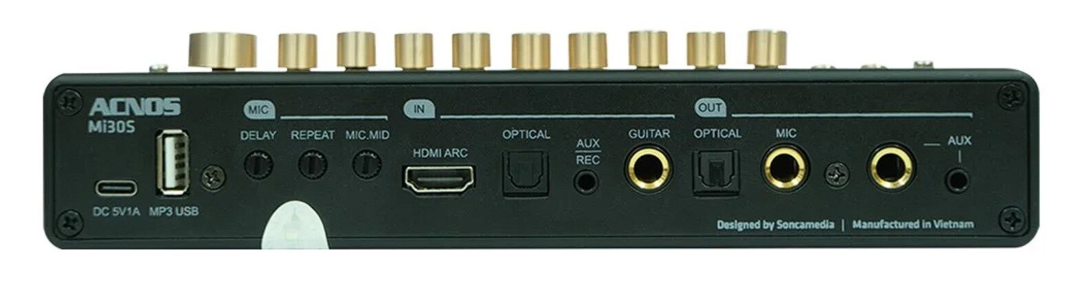 Vang số chỉnh cơ Acnos Mi30S - Kèm 02 Micro không dây - Màu đen