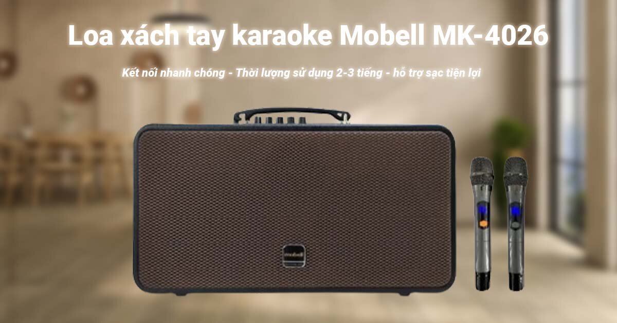 Loa karaoke Mobell MK-4026 hỗ trợ kết nối bluetooth 5.0 nhanh chóng 