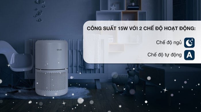 máy lọc không khí Levoit Core 300 có 2 chế độ và 3 mức độ lọc