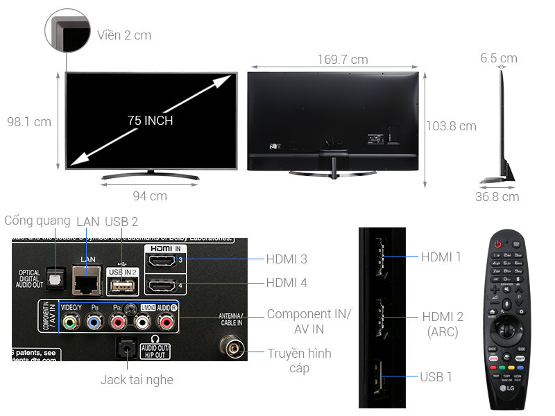 Smart Tivi LG 4K 75 inch 75UJ657T