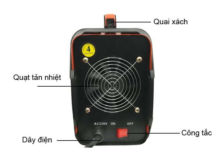 Cấu tạo mặt sau Máy hàn VAC MMA-200A-X2  Máy hàn sắt điện tử