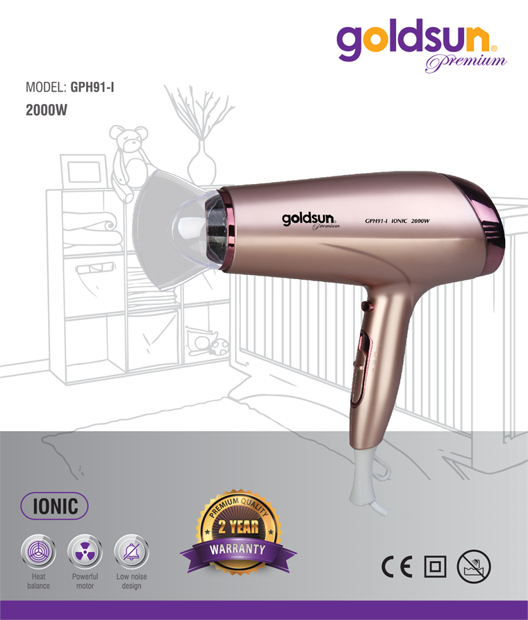 Máy sấy tóc Ionic Goldsun Premium GPH91-I