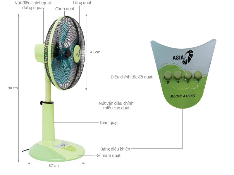 Quạt lửng Asia A16007 Quạt lửng Asia A16007
