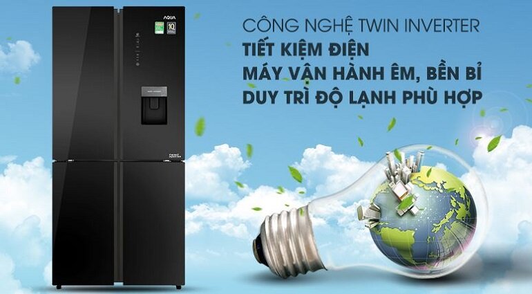 Công nghệ Inverter giúp tủ lạnh Aqua AQR-IGW525EM tiết kiệm điện