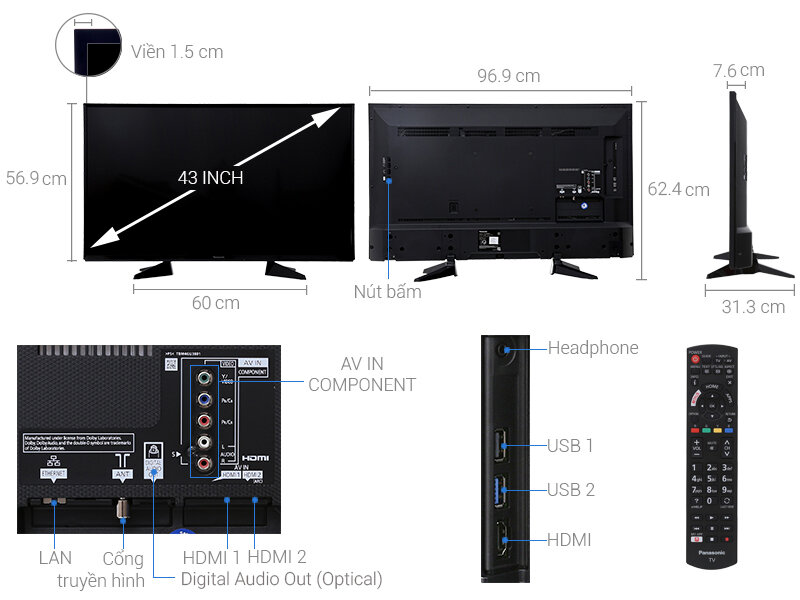 Smart Tivi Panasonic 43 inch TH-43EX605V Smart Tivi Panasonic 43 inch TH-43EX605V