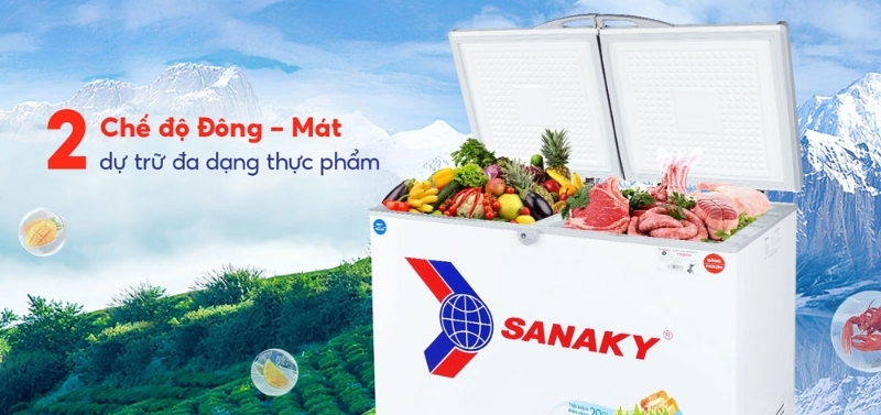 Tủ đông Sanaky 2 ngăn 280 lít VH2899W1 3 Tủ đông Sanaky 2 ngăn 280 lít VH2899W1