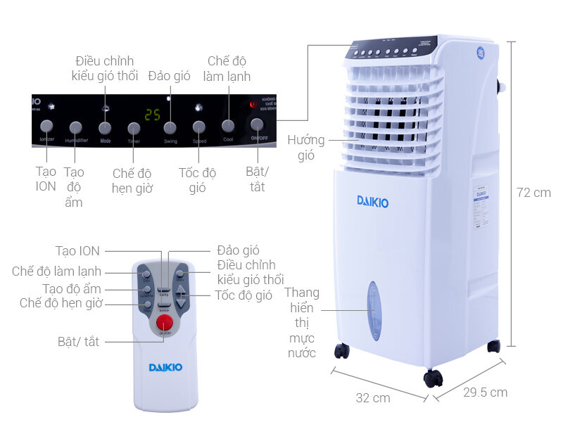 Máy làm mát không khí Daikio  DK-800A