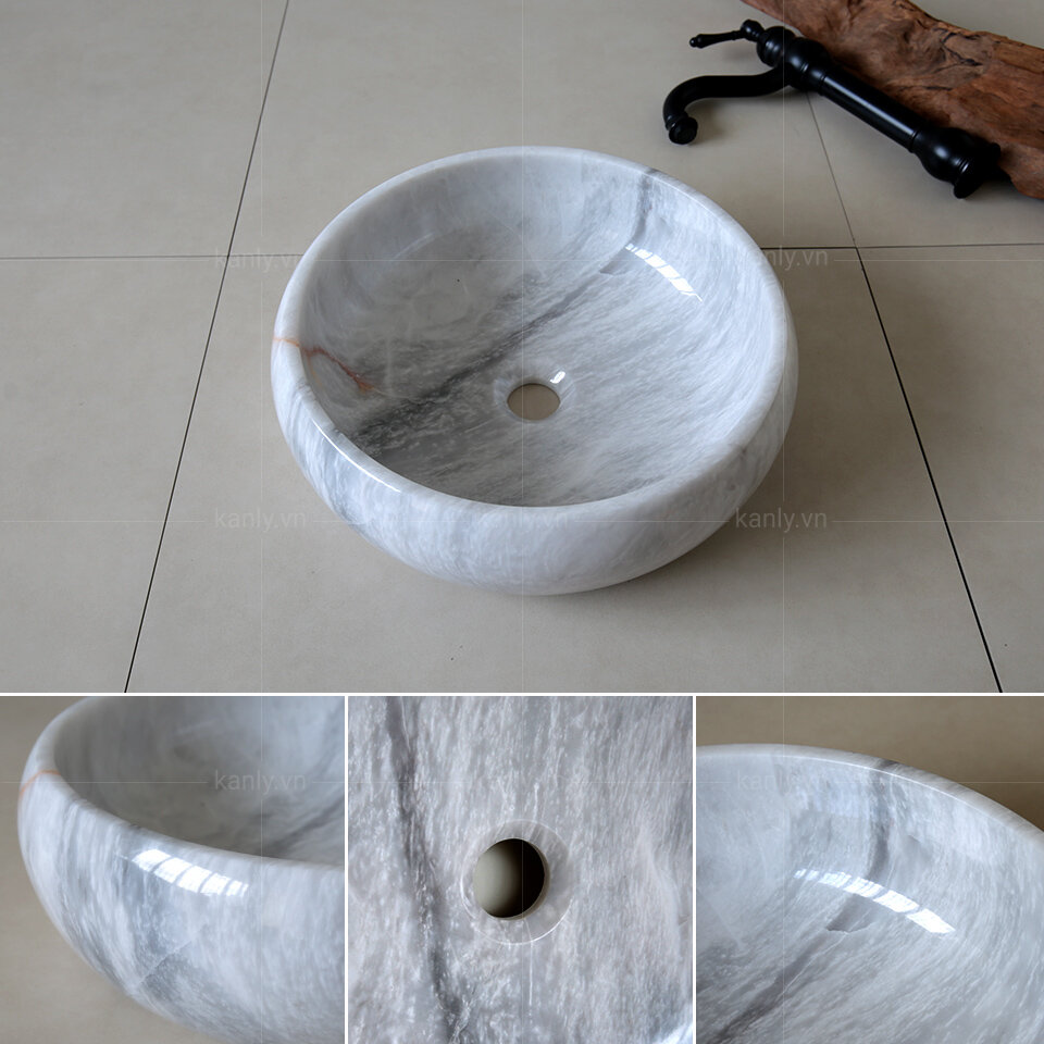 Lavabo đá marble tự nhiên Kanly MAR123N