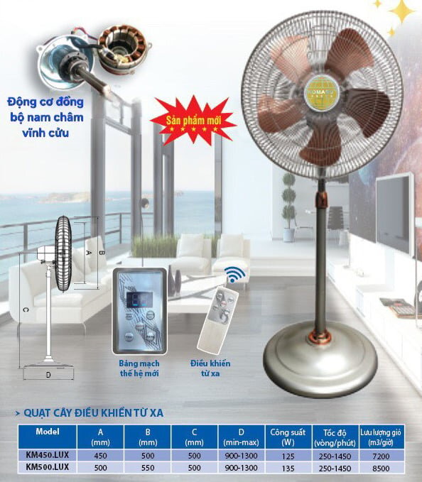 Quạt đứng Komasu KM450 ĐK