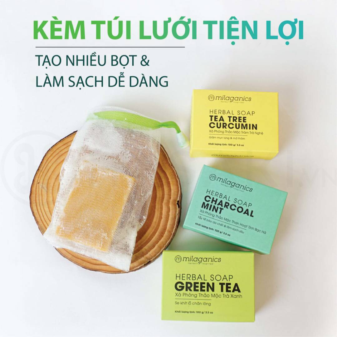 Mua Xà Phòng Milaganics Thảo Mộc Trà Xanh 100g tại Hasaki 
