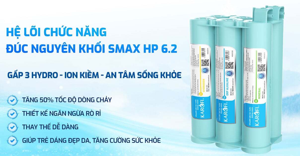 Lõi chức năng đúc nguyên khối Máy lọc nước nóng lạnh Karofi