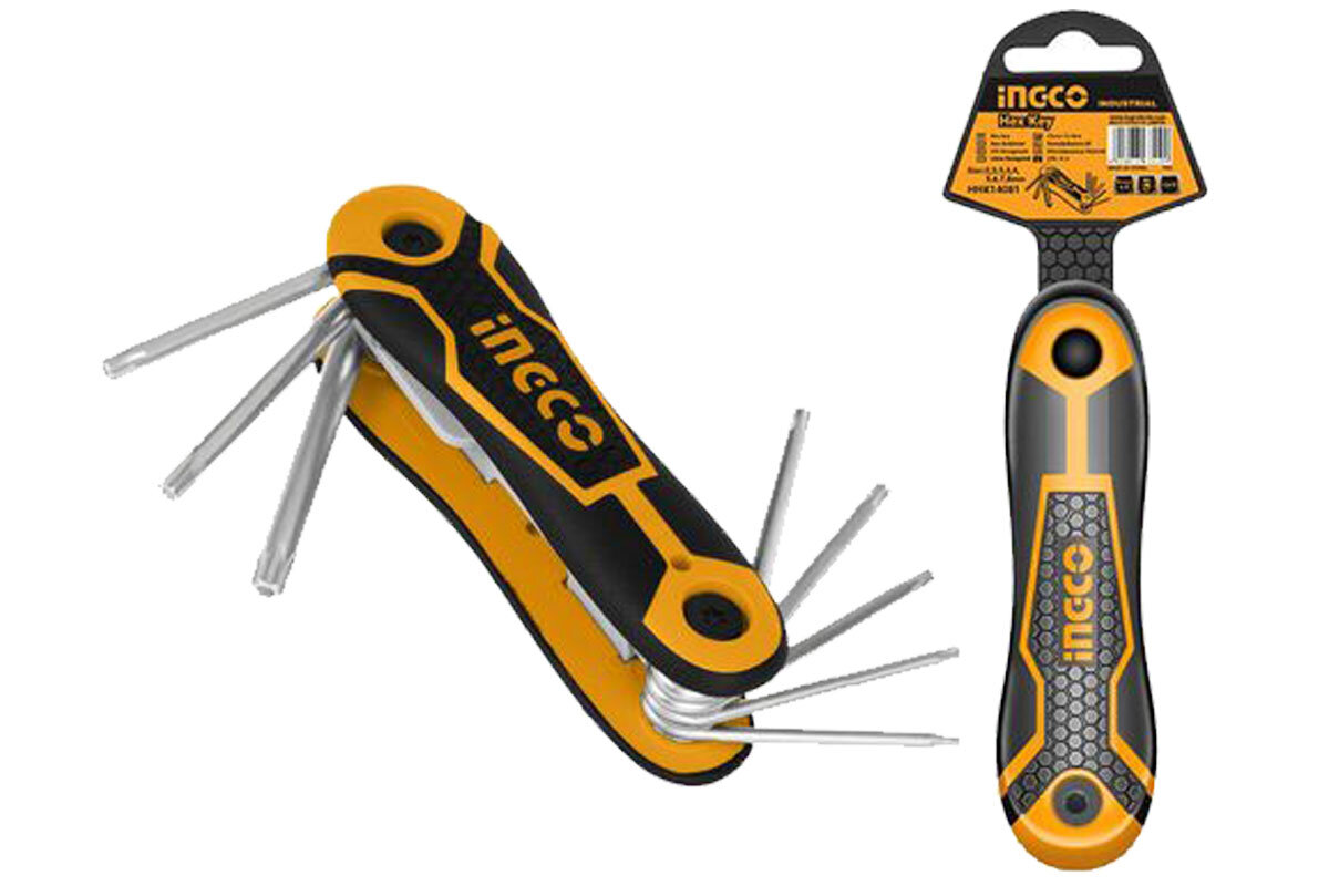 Bộ 8 Chìa Lục Giác Bông T9-T40 INGCO HHK14083