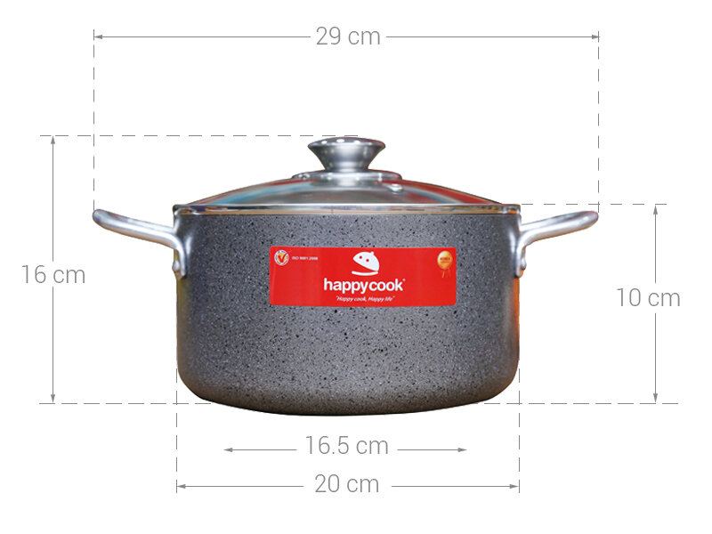 Nồi nhôm chống dính 20 cm Happycook N20-WA Nồi nhôm chống dính 20 cm Happycook N20-WA