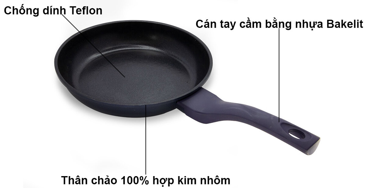 Chảo cạn cao cấp đáy từ Titani TFP-ST24 100% hợp kim nhôm