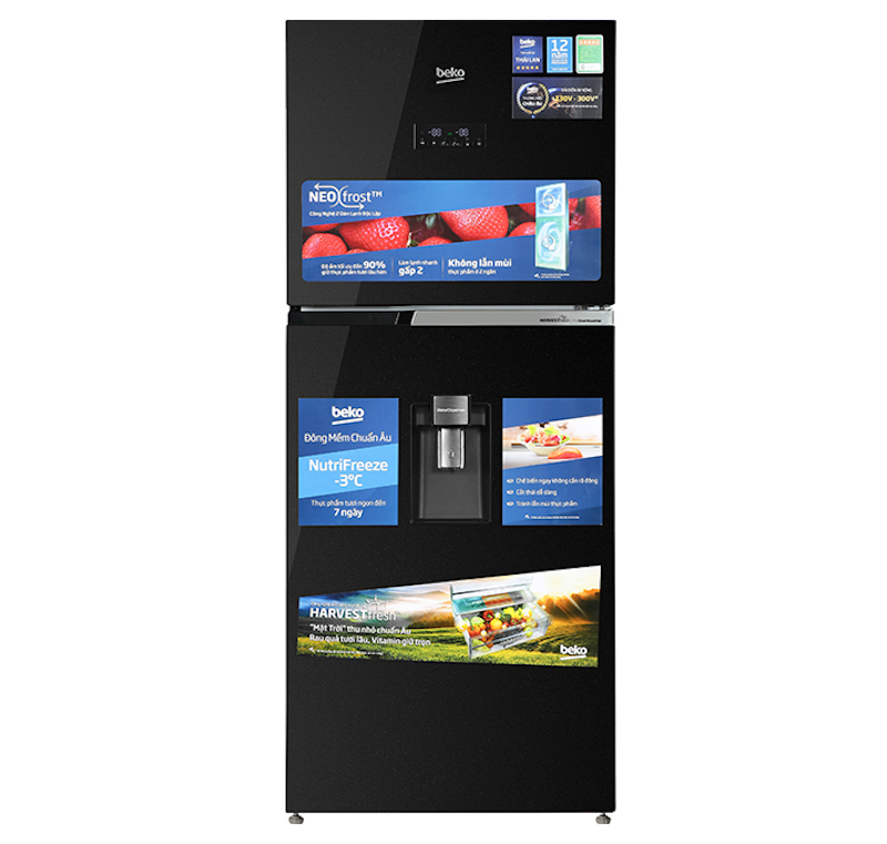 Tủ lạnh Beko Inverter 375 lít RDNT401E50VZDHFSU thiết kế mặt gương sang trọng (Ảnh: dienmayxanh)