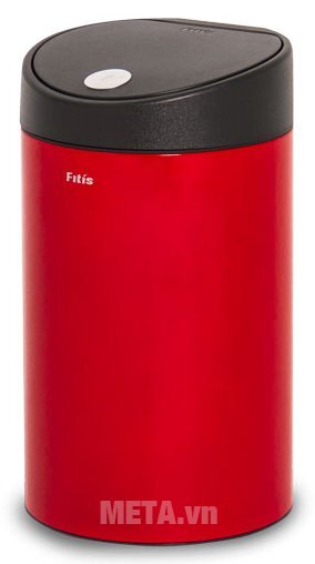 Thùng rác inox nhấn tròn nhỏ Fitis RTS1-906 - 12 lít (Đỏ)