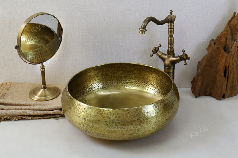 Chậu rửa lavabo bằng đồng Kanly RSC122V