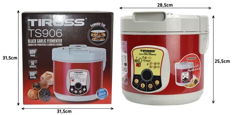 Máy làm tỏi đen TIROSS TS906, 90W (Màu đỏ mận)