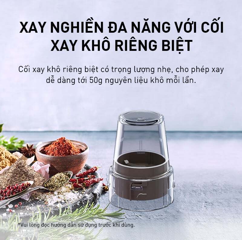 Cối xay hạt khô Máy xay sinh tố có 3 cối