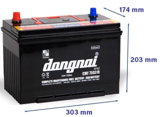 Kích thước của Đồng Nai CMF 75D31 L/R Đồng Nai CMF 75D31 L/R