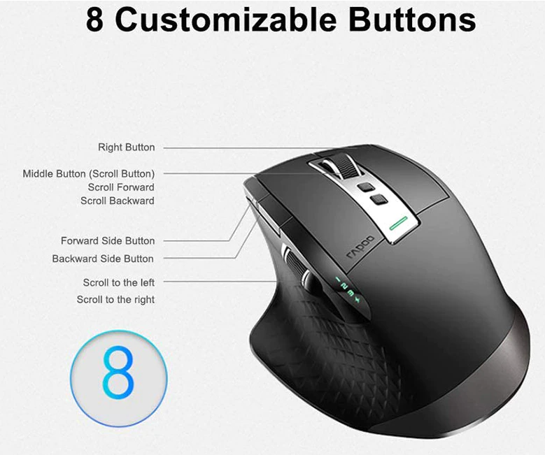 Chuột không dây Rapoo MT750S đen (USB) 4