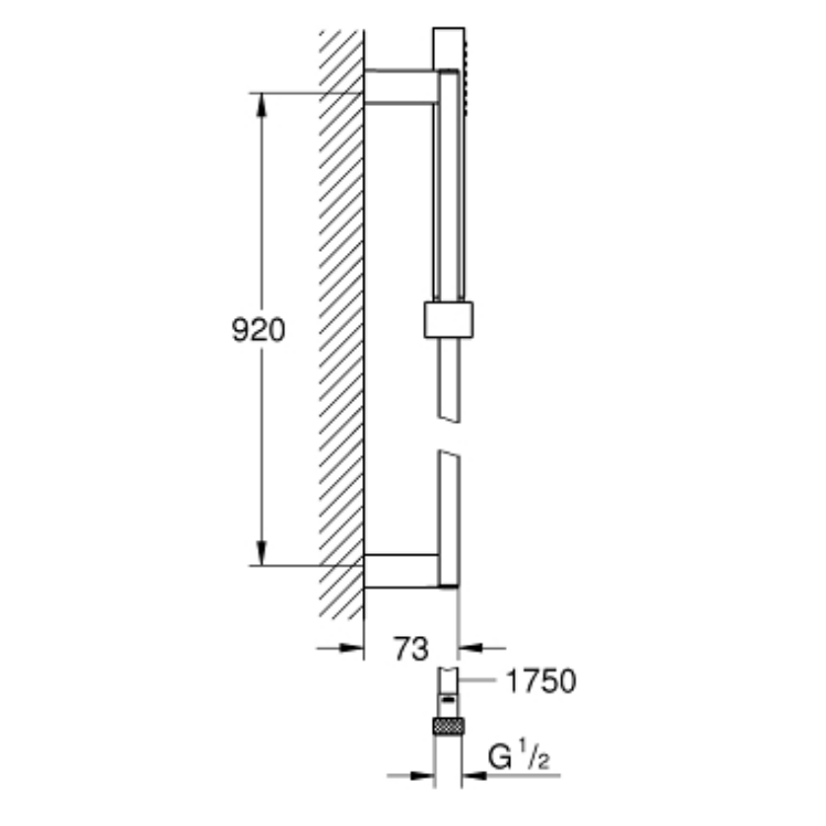 Bản vẽ kỹ thuật vòi sen tắm Grohe 27700000
