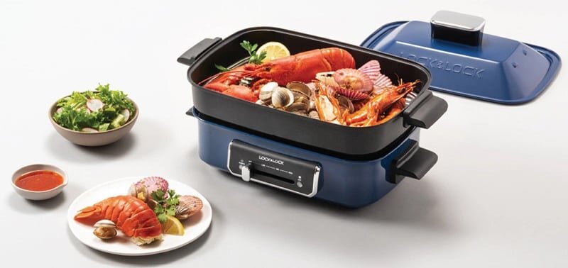 Nồi điện đa năng Lock&Lock EJG556 có thiết kế đơn giản, màu sắc sang trọng