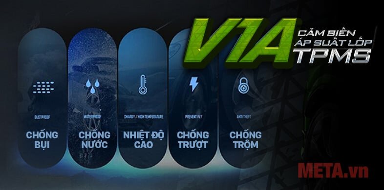 Cảm biến áp suất lốp xe hơi VietMap 