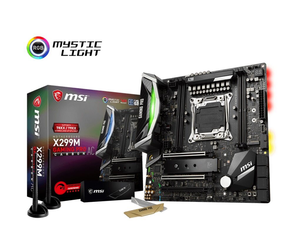Main MSI X299M GAMING PRO CARBON AC (Chipset Intel X299/ Socket LGA2066/ VGA None)