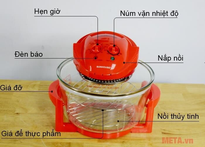 Lò nướng thủy tinh Sunhouse SH416 - 12 lít