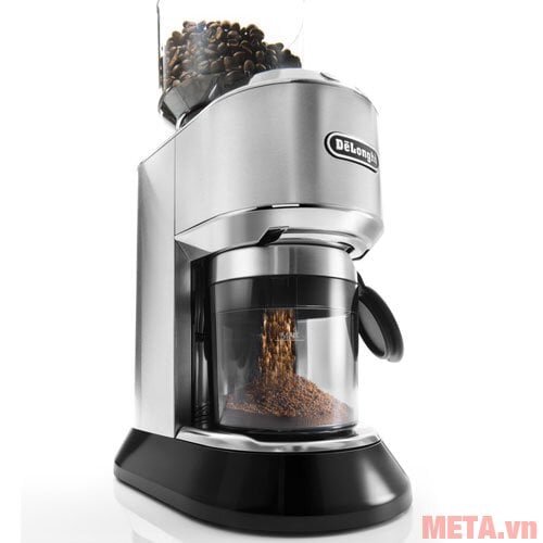 Máy xay cà phê Delonghi KG521.M thiết kế ngăn đựng hạt và bột cà phê có màu trong suốt  Máy xay cà phê Delonghi KG521.M thiết kế ngăn đựng hạt và bột cà phê có màu trong suốt