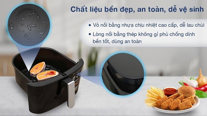 nồi chiên không dầu Tefal FW201815 có giỏ chiên làm từ chất liệu cao cấp