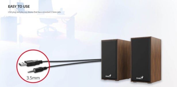  Loa Genius 2.0 cổng USB SP-HF180 hỗ trợ cả cổng 3.5mm