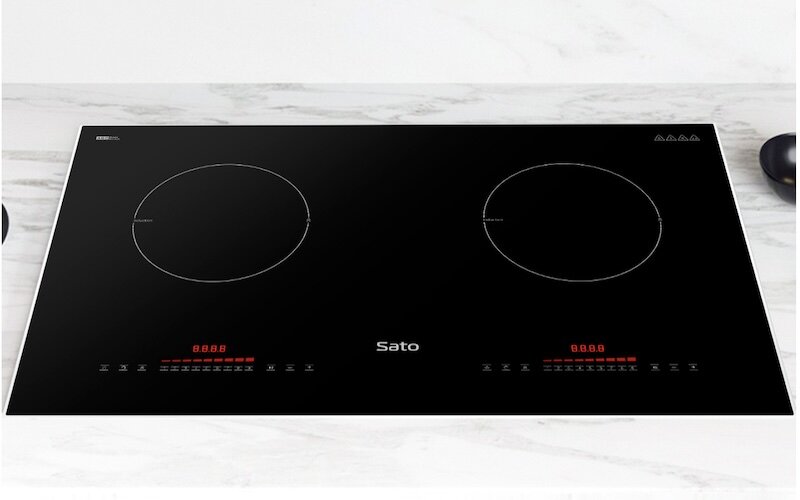 Bếp từ Sato SIH377 N2.0 (B) sử dụng mặt kính Schott Ceran nguyên khối (Ảnh: Sato).