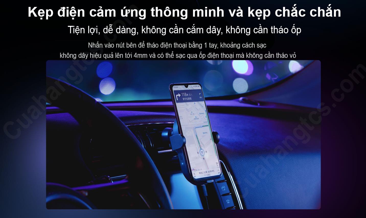 Kẹp điện thoại kiêm sạc không dây ô tô Xiaomi WCJ02ZM