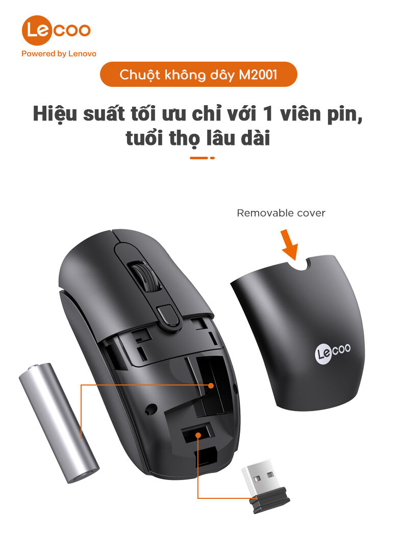 Chuột không dây Lecoo M2001 (USB)