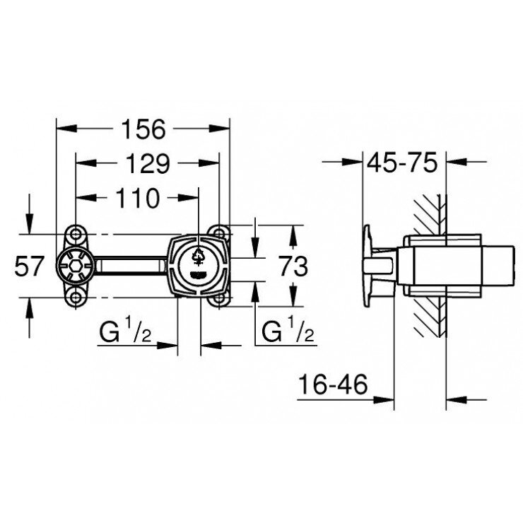 Bản vẽ kỹ thuật bộ âm 23319000 Grohe