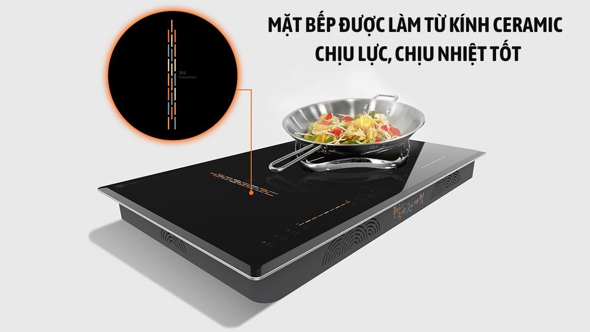 Mặt bếp Hawonkoo CEH-204-IF bằng kính Ceramic chịu lực và nhiệt tốt