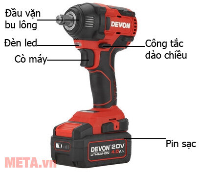 Máy siết ốc động lực 20V Devon 5733-Li-S2 Plus