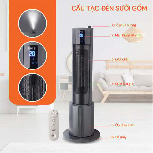 Cấu tạo của máy sưởi gốm Máy sưởi gốm