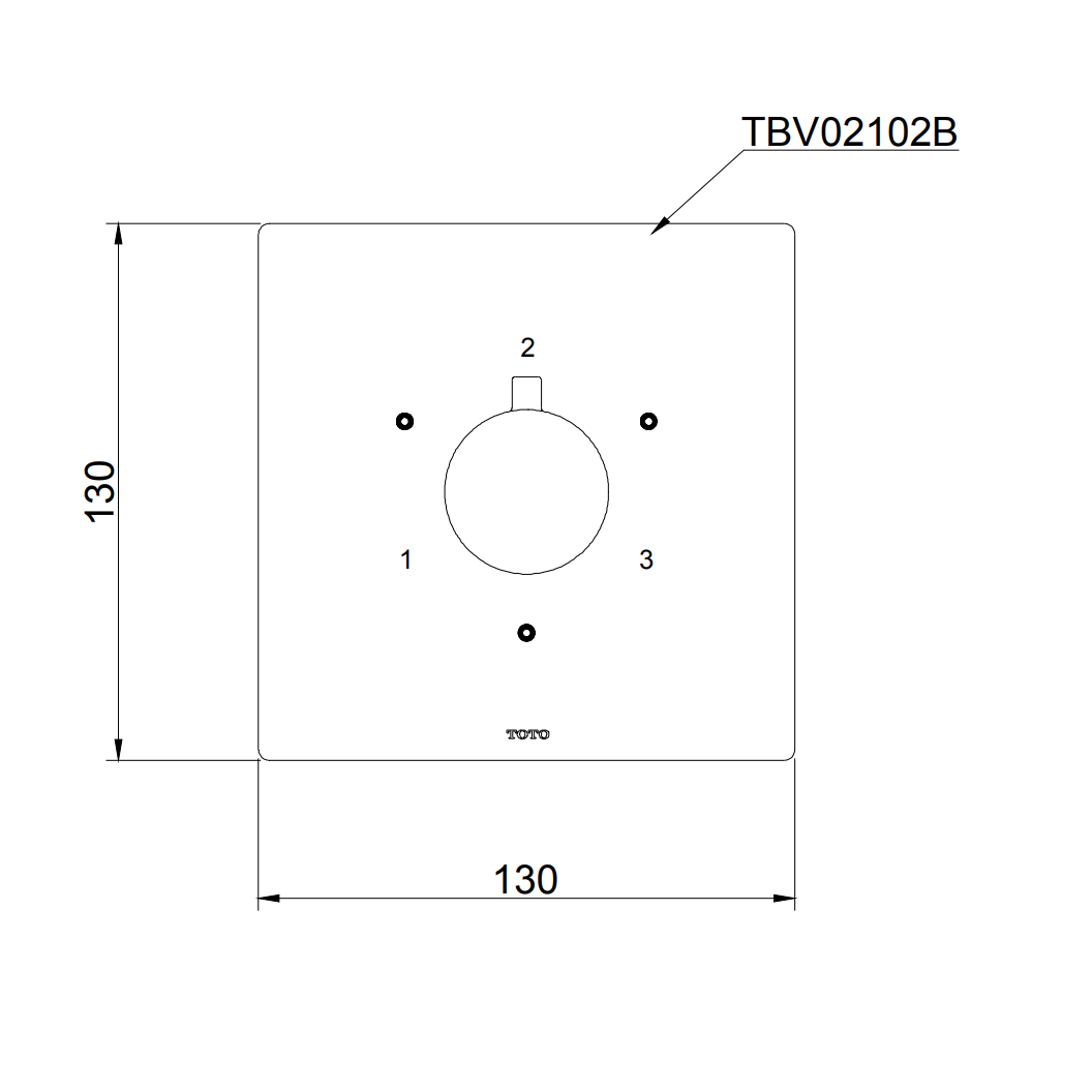 Bản vẽ kỹ thuật van chuyển hướng 3 đường nước TOTO TBV02102B