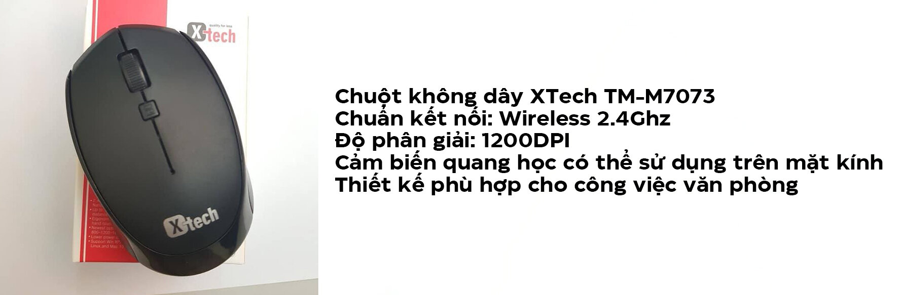 Chuột không dây XTech TM-M7073 đen (USB)