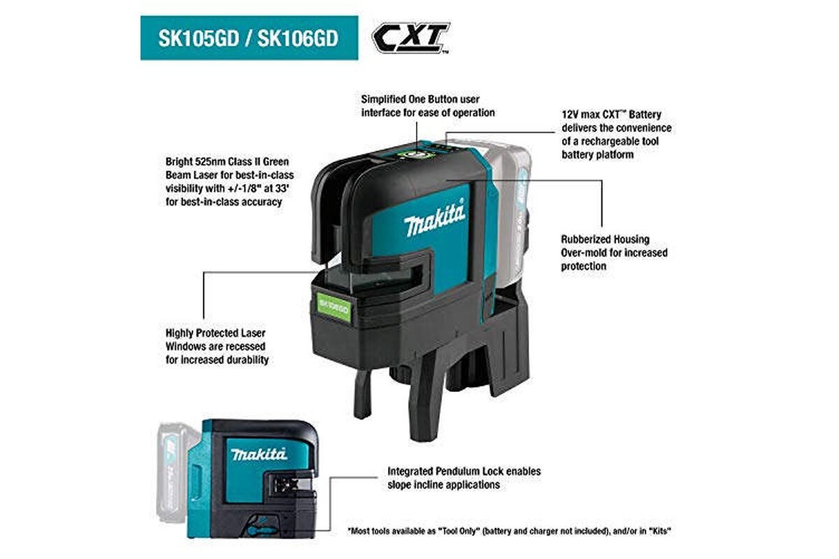 Thân máy cân mực laser tia xanh pin 12V Makita SK105GDZ