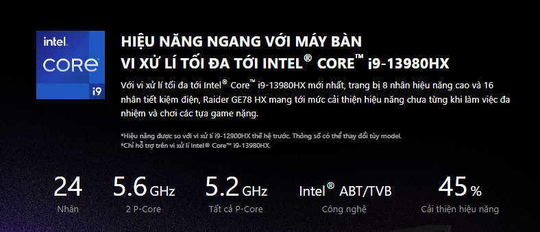 Laptop MSI Gaming GE78 HX Raider (13VH -076VN)