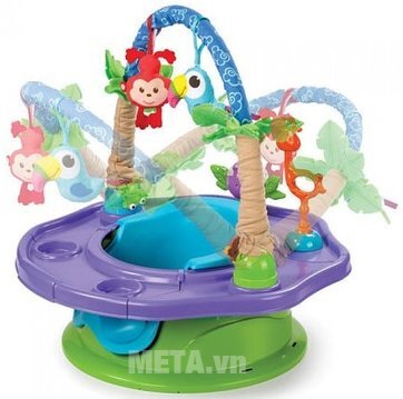 Ghế tập ngồi 3 giai đoạn có thanh đồ chơi (Xanh) SM13290