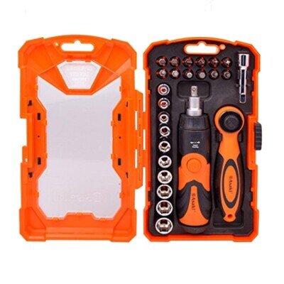Bộ dụng cụ đa năng & tay vặn 2 chiều 33 chi tiết Asaki AK-6358