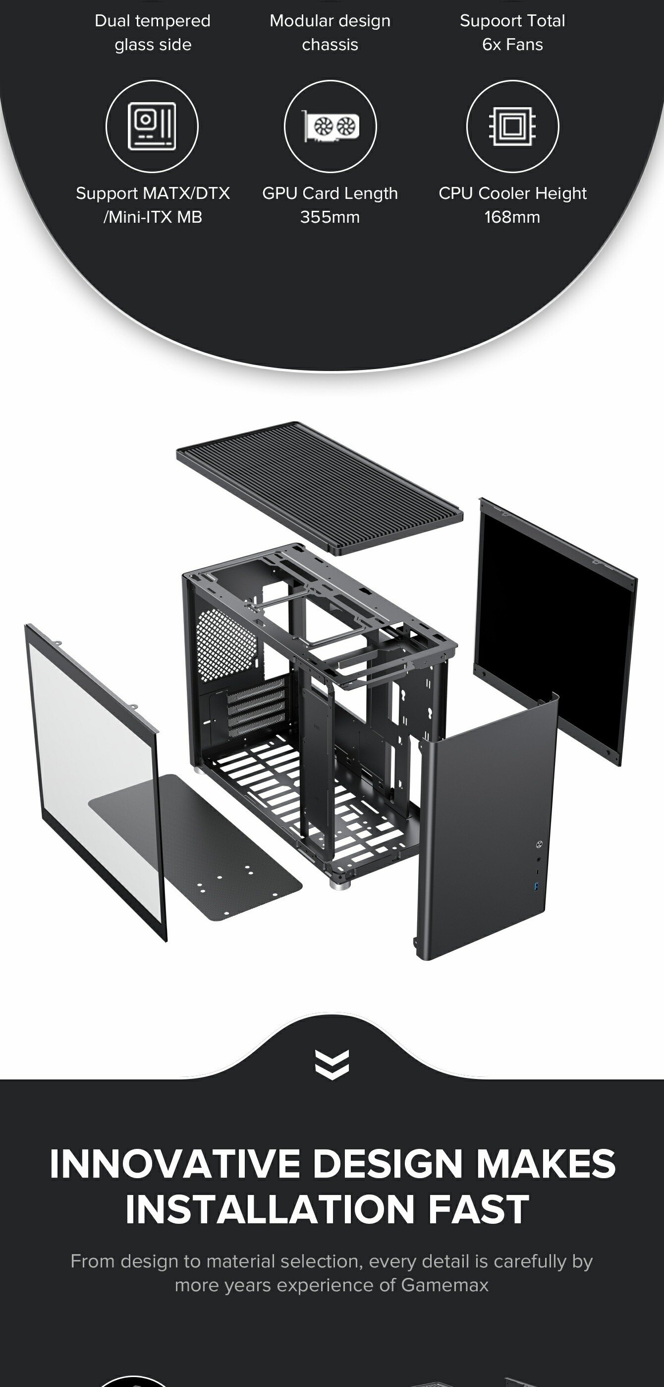 Vỏ case GAMEMAX SPARK Mini Grey