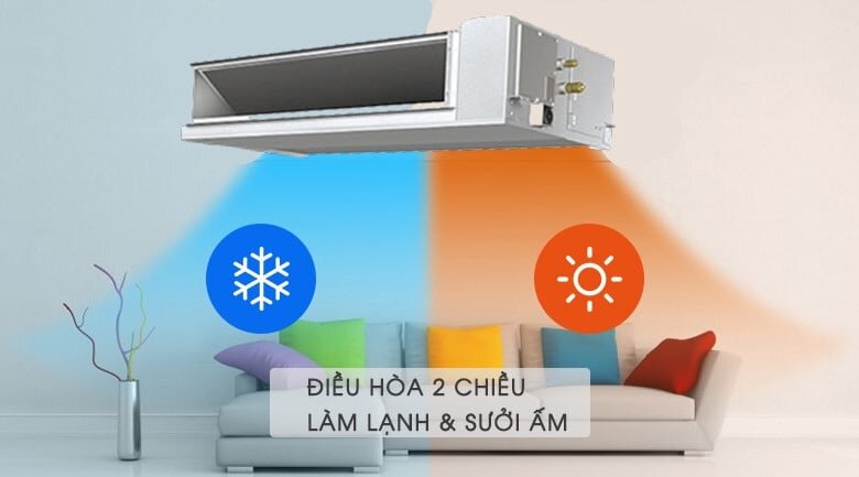 điều hòa âm trần nối ống gió FBA140BVMA9/RZA140DY1 có chế độ làm lạnh và sưởi ấm 2 chiều