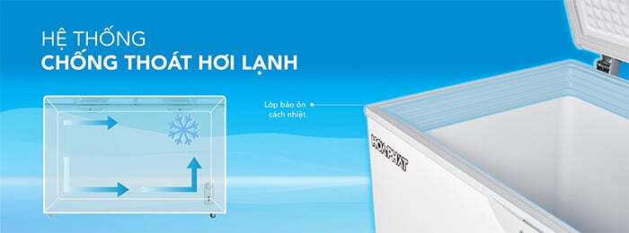 Vỏ tủ có lớp bảo ôn cách nhiệt Tủ đông Hòa Phát Inverter HPF BD8245