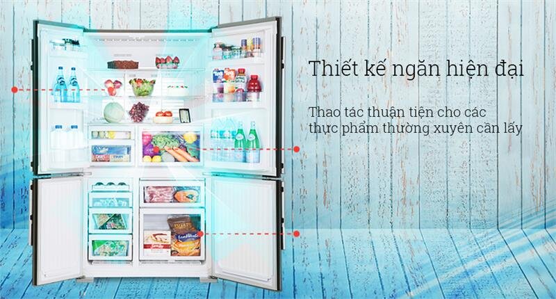 Tủ lạnh 4 cánh Mitsubishi MR-L78EH-BRW-V Inverter - 635L